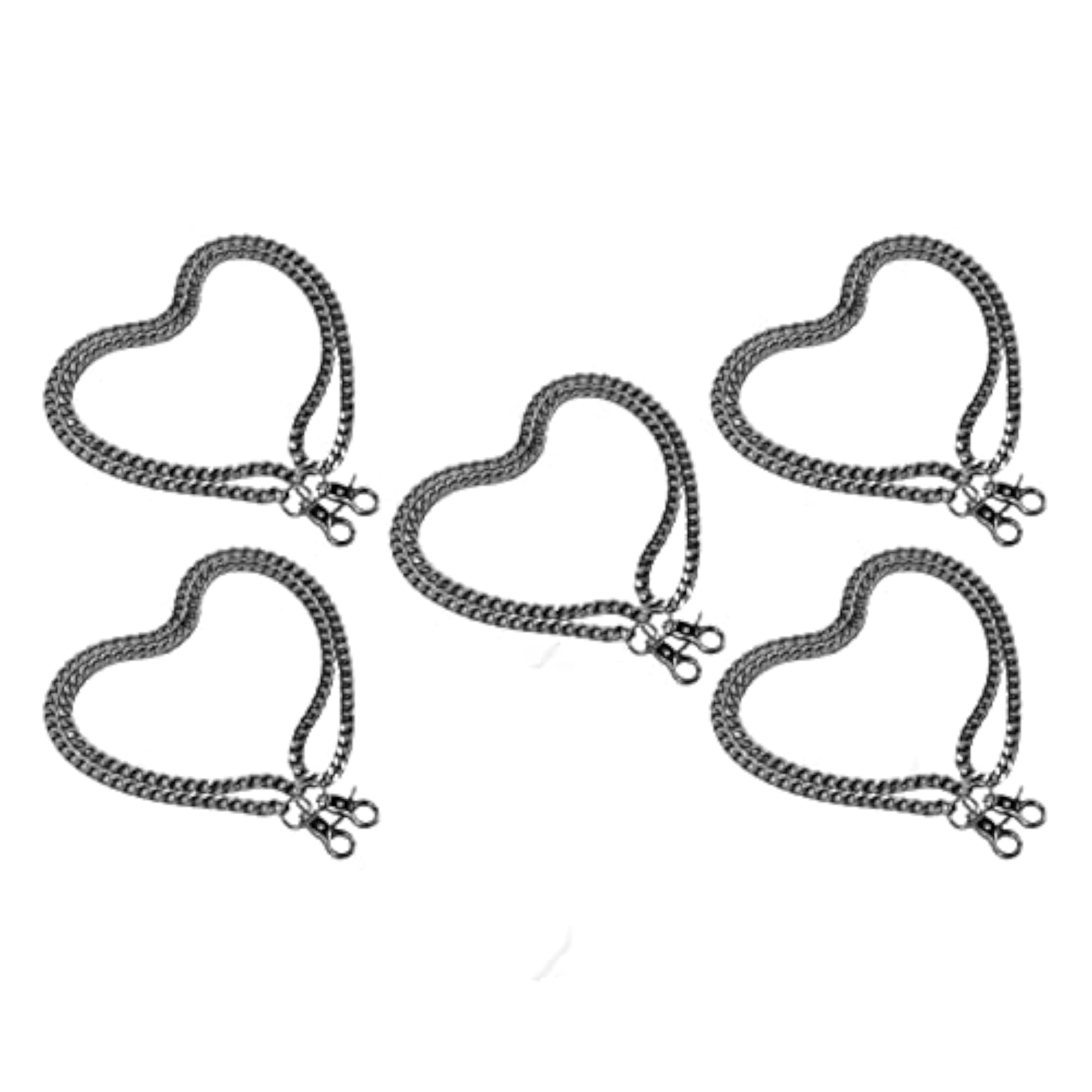 Metal Curb Chain for Necklaces, Elegant Decorative Style, Silver Black